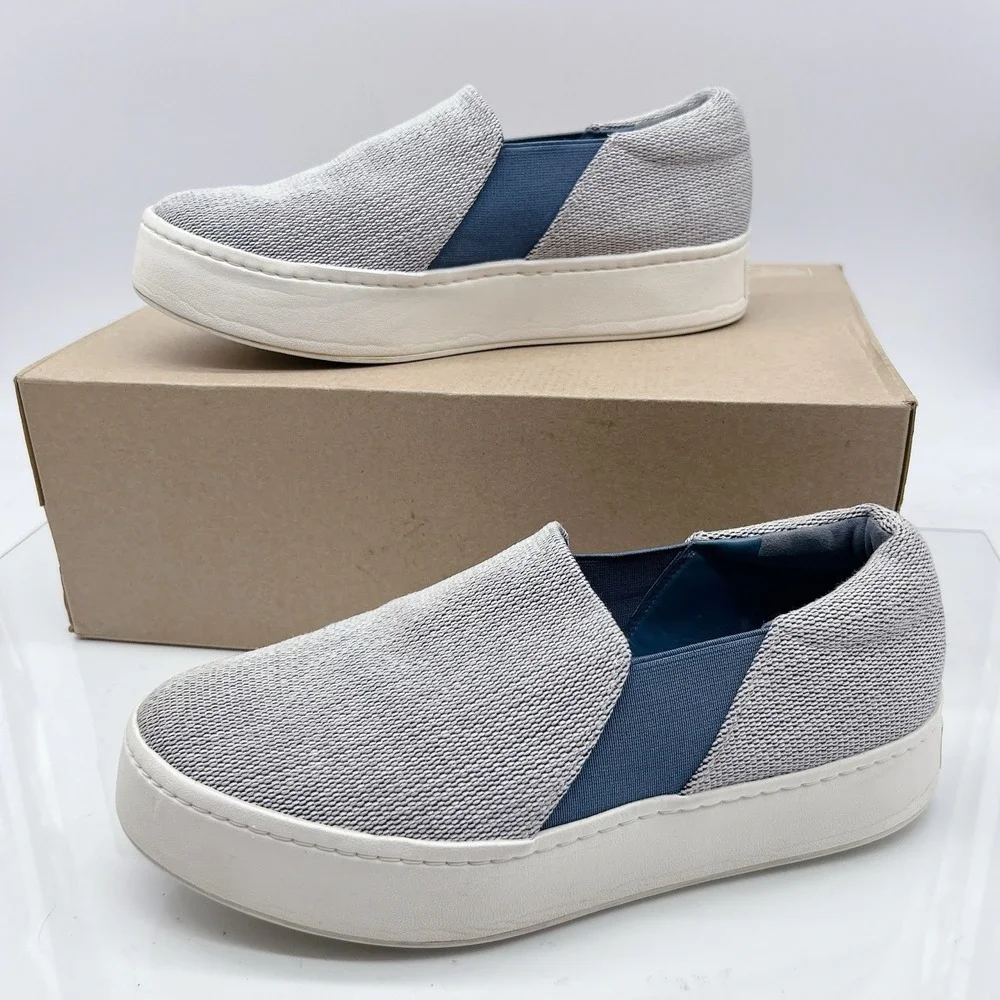 Vince Warren Women's Platform Fashion Sneakers Loafers White Blue EU 38.5 US 8.5